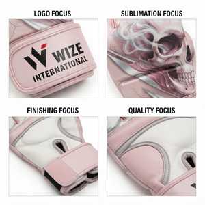 ถุงมือ MMA WIZE INTERNATIONAL แบบเต็มนิ้ว หนัง PU ปิดด้วยเวลโคร สำหรับทุกเพศ ลายหัวกะโหลกสีชมพู สำหรับศิลปะการต่อสู้ MMA - Product Image 5