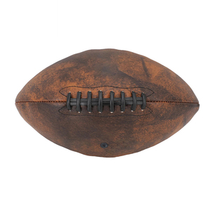 Brown Leather Football With <b>Black</b> <b>Laces</b> Durable Rubber Bladder Team Sports Equipment Outdoor Training Eco Friendly Rugby Ball - Product Image 3