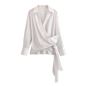Blusa de Lino para Mujer, Personalizada, con Botones al Frente, Ligera, Informal, de Verano, Directo de Fábrica - Product Image 3
