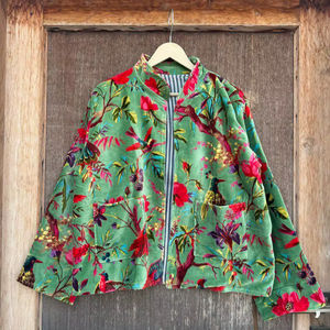 Veste kimono en velours à imprimé oiseaux, robe florale, cadeau pour demoiselle d'honneur - Product Image 1
