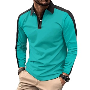 Vêtements manches longues respirants haute qualité pour hommes, vêtements grande taille à boutons, tissu tricoté teint uni, nouvel arrivage - Product Image 1