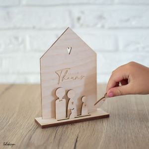 Meubles en bois faits à la main et modèles familiaux pour la décoration intérieure Boîte cadeau élégante avec support de boîte pour décorations de salon de table - Product Image 4