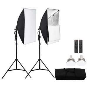Kit di illuminazione LED bicolore 45W 3000K/6500K con softbox, treppiede e 3 effetti - Product Image 1