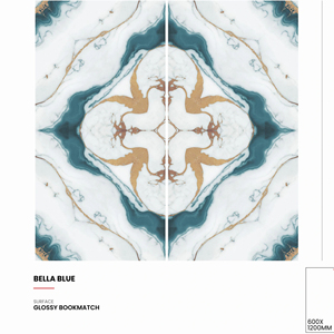 Carreaux de porcelaine de luxe effet marbre brillant, format 60x120cm (600x1200mm, 24x48 pouces), dalles de qualité supérieure pour murs et sols intérieurs - Product Image 1