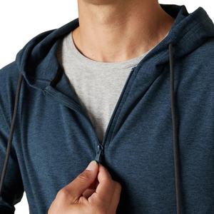 Sweat-shirt à capuche zippé 100% coton unisexe avec broderie de logo imprimé personnalisé pour l'hiver - Product Image 1