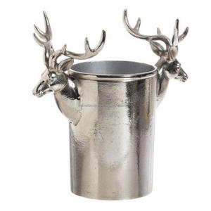 Refroidisseur de vin tête de cerf en aluminium les plus tendances pour comptoir d'articles de bar seau à glace décoratif en aluminium avec logo personnalisé - Product Image 3