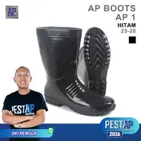 AP Boots AP 1 Hitam-Waterproof PVC Safety Boots High Durability Rubber <b>Shoes</b> - Product Image 2