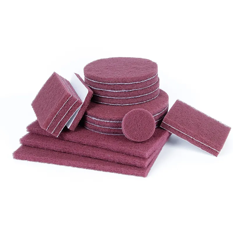 7447 red nylon abrasive scouring pad hook and loop Industrial Nylon Scour Pad Similar to 3M Scotch Brite Quality