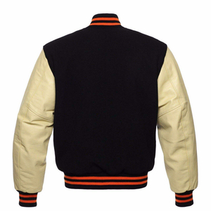 Wholesale Hip Hop Blank Coated Canvas Varsity <b>Jacket</b> For Custom Wool <b>Leather</b> Sleeve Baseball Letterman <b>Jackets</b> - Product Image 3