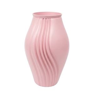 Urne funéraire moderne en aluminium ivoire avec des lignes ondulées verticales sculpturales, récipient commémoratif décoratif pour les cendres humaines d'un adulte - Product Image 3