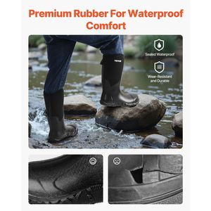 Stivali da lavoro in gomma da uomo taglia 12 US scarpe protettive di sicurezza con punta in acciaio per ambiente di lavoro a pioggia - Product Image 2