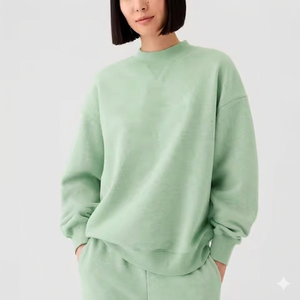 เสื้อสเวตเชิ้ตผ้าฟลีซพิมพ์ลายโอเวอร์ไซส์สำหรับผู้หญิง ใส่สบายในฤดูหนาวและฤดูใบไม้ร่วง ทรงหลวม แขนยาว สวมใส่ได้ทุกวัน - Product Image 1