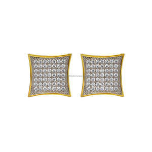 Timeless <b>Square</b> Lab Grown <b>Diamond</b> Stud <b>Earrings</b> 925 Sterling Silver Elegant Premium Fashion Jewelry - Product Image 1