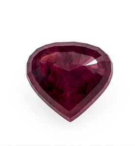 พลอยทับทิมรูปหัวใจธรรมชาติ 60 กะรัต พลอยรูปหัวใจแบบหลวมสำหรับทำเครื่องประดับ - Product Image 1