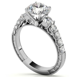 Anillo de compromiso de moissanita de corte redondo para ella, anillo de boda de plata de ley 925, anillo solitario, regalo de aniversario para mujeres - Product Image 4
