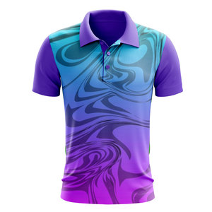 เสื้อโปโลพิมพ์ลายแบบซับลิเมชั่นคุณภาพสูง ออกแบบเองได้ทั่วทั้งตัว เสื้อโปโลเปล่าสำหรับผู้ชาย เสื้อผ้ากีฬา แขนสั้น - Product Image 1