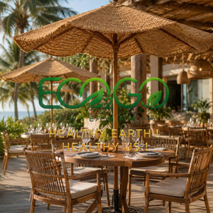 Natural Coir Parasol with Wooden <b>Pole</b> <b>for</b> <b>Garden</b> Patio and Outdoor Café - Product Image 6