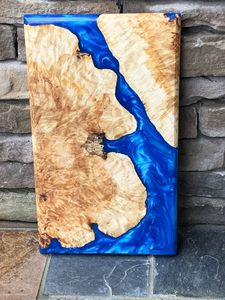 Planche à découper en bois et résine de qualité supérieure pour table à manger, planche en bois époxy design pour la décoration de cuisine - Product Image 3