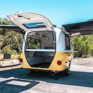 Mini caravana ligera de chapa galvanizada, casa rodante compacta con cocina y espacio para dormir, unidad de camping remolcable. - Product Image 2