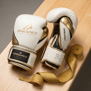 Boxing <b>Gloves</b> White Gold Black Professional Training Fight <b>Gloves</b> Padded Boxing Custom Logo OEM Wholesale <b>Sports</b> <b>Glove</b> - Product Image 4