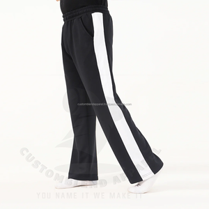 Latest Mens 100% Cotton Side Panel Training <b>Baggy</b> Sweatpants Customised Flare Sweatpants with OEM Casual Style Wholesale Blanks - Product Image 1