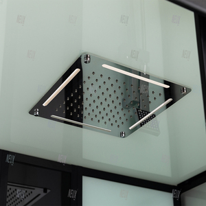 Cabine de <span class=keywords><strong>douche</strong></span> coulissante moderne noire avec hydromassage, verre trempé 5 mm, installation rapide et <span class=keywords><strong>receveur</strong></span> de <span class=keywords><strong>douche</strong></span> bas. - Product Image 5