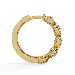 Pendientes de Aro Halo Modernos con Diamantes Cultivados en Laboratorio, Corte Redondo, Oro Puro de 14k, Pendientes Huggies Delicados para Uso Diario, Joyería Fina - Product Image 4