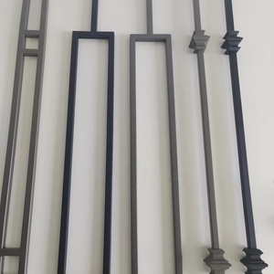 Parti scala 44 "nuovo Design decorazione interna nero grigio quadrato in ferro battuto balaustra solido metallo scala moderna mandrini - Product Image 5