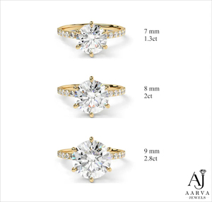 Anillo de Compromiso AARVA JEWELS con Diamante Cultivado en Laboratorio para Mujer, Chapado en Oro Rosa, Engaste de Garra, Corte Brillante, Solitario de Lujo - Product Image 4