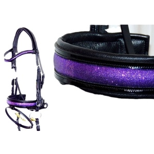 Juego de Riendas de brida de caballo de nylon con Smart Mono Crown Sparkle Bling Leather Rein para mayorista - Product Image 4