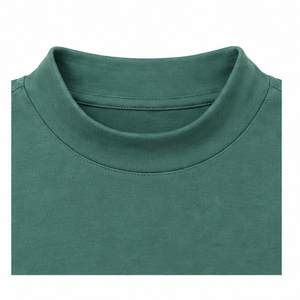 Camiseta de Manga Corta para Mujer, Cuello Redondo, Corte Entallado, Color Verde Azulado, Personalizable, en Jersey de Algodón Peinado Suave - Product Image 5