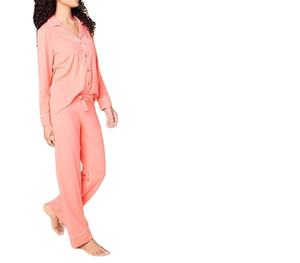 Vente en gros de pyjamas pour femmes personnalisés pyjamas Vêtements de nuit à manches longues Pijamas Femme Viscose Bambou Ensemble de pyjamas de couleur unie - Product Image 5