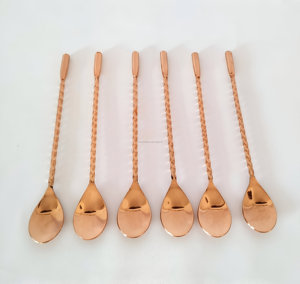 Luxury 6-Piece <b>Bar</b> Flatware Sets for Hotels Spiral Pattern Cocktail Shaker Spoon & <b>Twist</b> Handle Weddings Coffee 6-Piece <b>Bar</b> Sets - Product Image 3