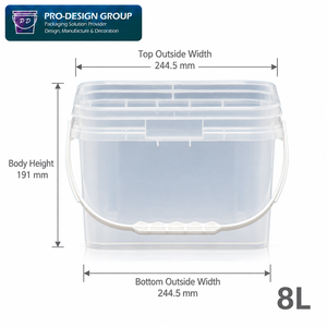 8L Square Plastic Bucket with Lid and Handle for Cable <b>Ties</b> <b>Clips</b> Electrical Accessories Industrial Storage Container - Product Image 4