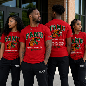 T-shirt inspiré de FAMU, t-shirt en coton personnalisé, logo imprimé, t-shirt de style universitaire, fabricant de t-shirts personnalisés FAMU, t-shirt FAMU de qualité supérieure - Product Image 4