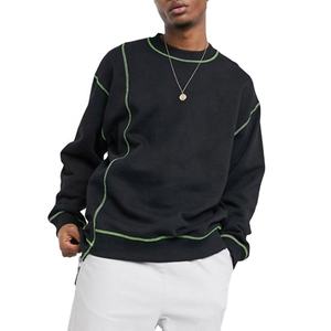 OEM personalizado bordado de los hombres de peso pesado francés Terry cuello redondo Sudadera con capucha 100% sudaderas de algodón en talla grande para la temporada de otoño - Product Image 1