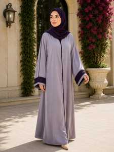 Abaya Nida de Dubaï haut de gamme à devant ouvert, vêtement musulman traditionnel, robe longue islamique élégante, tenue modeste, couleurs personnalisées, vente en gros - Product Image 5