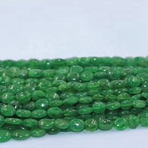 100% perles de pierres précieuses naturelles Tsavorite 4mm brins ovales perles de pierre précieuse pour la fabrication de bijoux et l'artisanat - Product Image 1