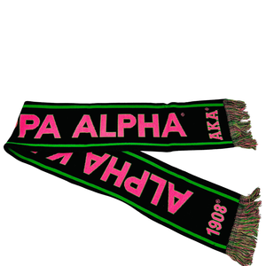 AKA Black Scarf and One Hat Set Green Pink Embroidered Knit Winter Accessories Warm Beanie and Matching Scarf Casual Fashion - Product Image 6