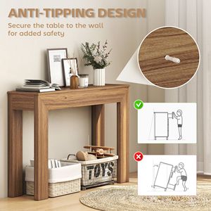 Tavolino da ingresso/laterale stretto di lusso in noce da 47 pollici per arredamento domestico - Product Image 5