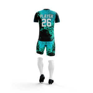 ชุดฟุตบอลชายไซส์ใหญ่พิเศษ ผ้าโพลีเอสเตอร์ 100% แขนสั้น ชุดกีฬา ชุดทีมสโมสร เสื้อเจอร์ซีย์พร้อมกางเกงขาสั้น - Product Image 5