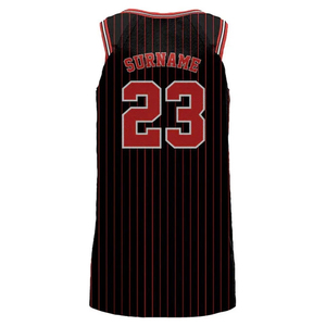 Maillot de basket-ball personnalisé pour équipe de club, en polyester noir, respirant et à séchage rapide, avec numéros et nom pour hommes - Product Image 5
