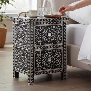 Console de sol sur mesure Royal Belladec, style moderne unique, incrustation en os, écologique, meuble décoratif artisanal - Product Image 1