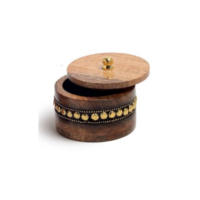 Brûleur à Bakhoor de Luxe Antique en Bois et Laiton, Boîte Plateau, Diffuseur Religieux Arabe pour l'Aïd, Fait Main, Écologique pour l'Aromathérapie