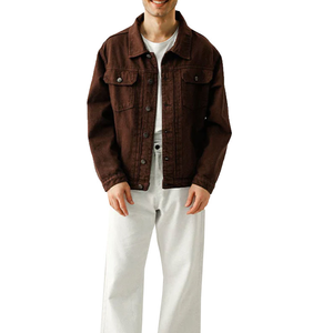 URBANGAZER 100% Wool Varsity <b>Denim</b> <b>Jacket</b> Men's Casual Solid Color Thick Eco-Friendly Breathable High Quality - Product Image 1