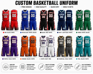 Custom Printed Basketball Jersey Team Name Number <b>Plus</b> <b>Size</b> Adjustable High Quality Fabric Quick Dry Moisture-Wicking Breathable - Product Image 3