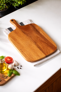 Meilleure vente de planche à découper en bois d'acacia faite à la main avec poignée plateau de service de cuisine rustique pour trancher la présentation des aliments - Product Image 3