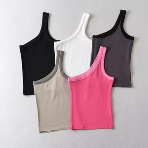 Custom Wholesale Womens Breathable Printed Yoga Vest Open <b>Back</b> Halter Fitness Tank Top with Built In Bra for Gym & Running - Product Image 1
