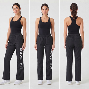 Pantalon Imprimé Évasé Imperméable pour Femme 100% Nylon, Pantalon de Pluie à Séchage Rapide pour Femme avec Imprimé Lettres, Pantalon en Nylon Imprimé pour Femme - Product Image 5