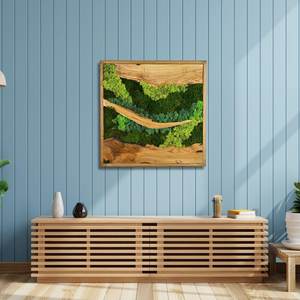 Handcrafted Forest Ridge Wooden <b>Moss</b> Wall Art Handmade Natural Wood And Preserved <b>Moss</b> Landscape Decor Luxury <b>Green</b> Panel - Product Image 2